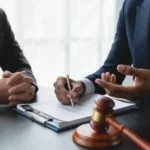 Lawyer is consulting with lawyer_s