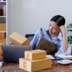 Asian Woman with unsuccess business online shopping_s